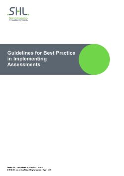 Guidelines for Best Practice in Implementing Assessments