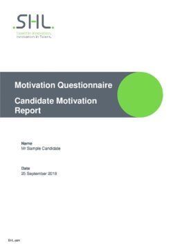 MQ Candidate Motivation Questionnaire