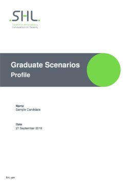SHL Graduate Scenarios Profile